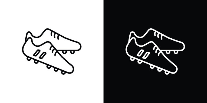 Cleats icon set, black and white color designs