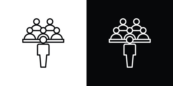 Committee icon set, black and white color designs