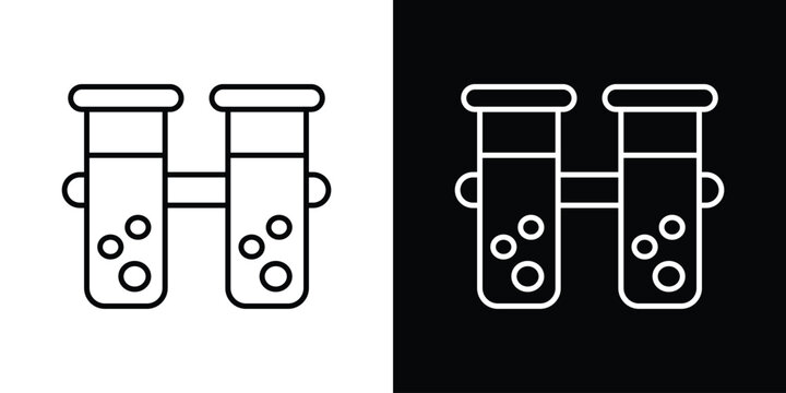 Communicating vessels icon set, black and white color designs
