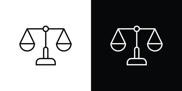 Compare icon set, black and white color designs