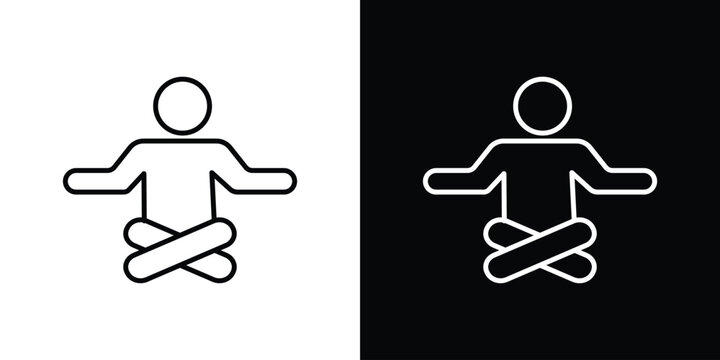 Guru icon set, black and white color designs