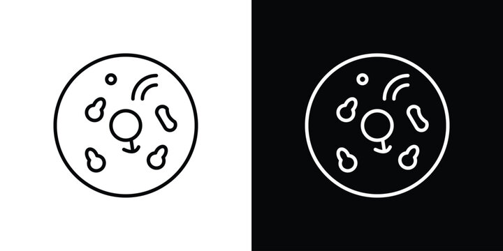 Human cells icon set, black and white color designs