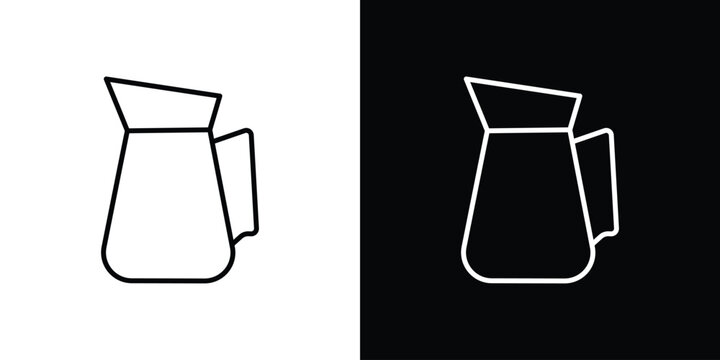 Jug icon set, black and white color designs