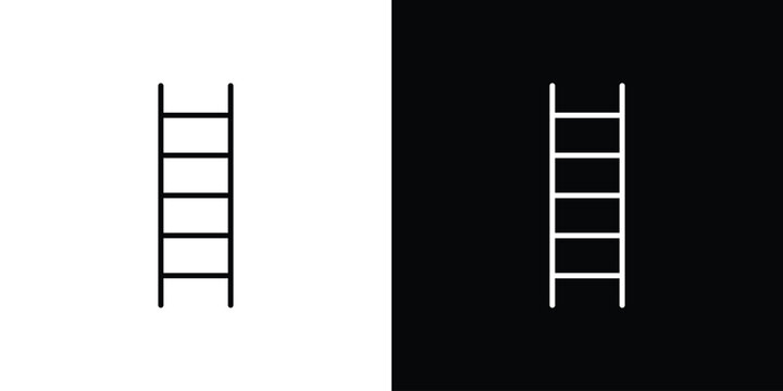 Ladder icon set, black and white color designs