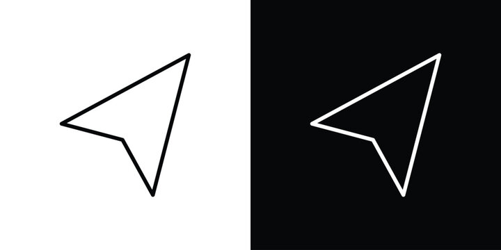 Navigate icon set, black and white color designs