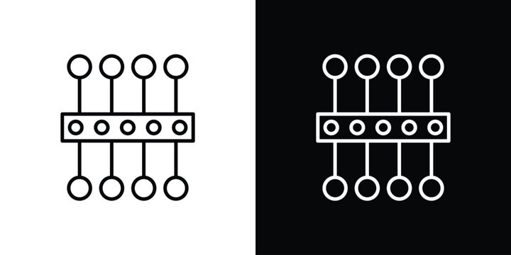 Proxy server icon set, black and white color designs