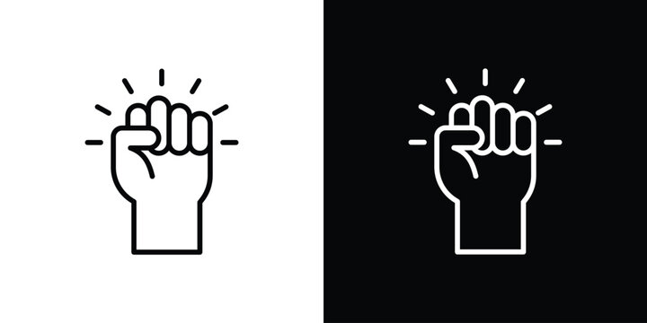 Rebellion icon set, black and white color designs