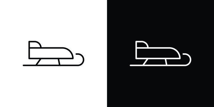 Sled icon set, black and white color designs