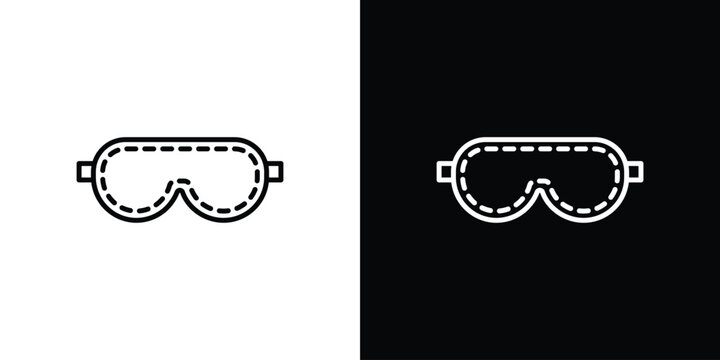 Sleeping mask icon set, black and white color designs