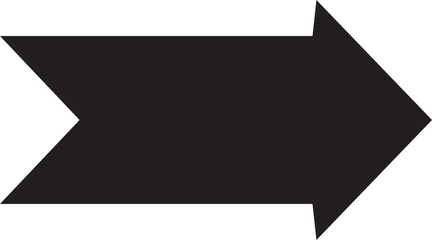 Arrow shape stands out with a solid black silhouette pointing to the right on a neutral surface. © M