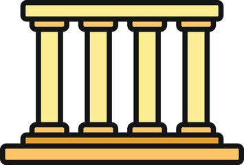 Naklejka premium Stylized classical colonnade representing law, government, history, and education