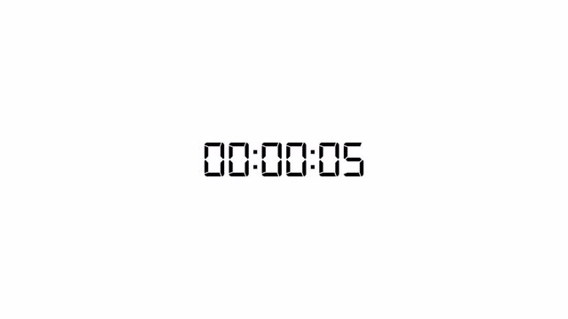 10 seconds countdown timer animation from 0 to 10 second on transparent background , Ten second countdown timer from 0 to 10 in 4k.