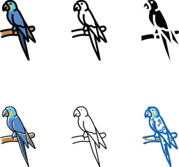 Obraz premium the lears macaw bird looks exotic color icon vector. the lears macaw bird exotic sign. isolated symbol