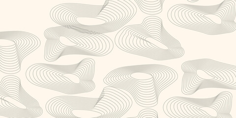 Vintage Detailed Contour Topographic Map Of Wild West Abstract Vector Background. Retro Outline Topographic Map Vector © Moh