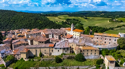 Naklejka premium View of Trequanda in the province of Siena,Tuscany, Italy