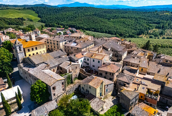 Naklejka premium View of Trequanda in the province of Siena,Tuscany, Italy