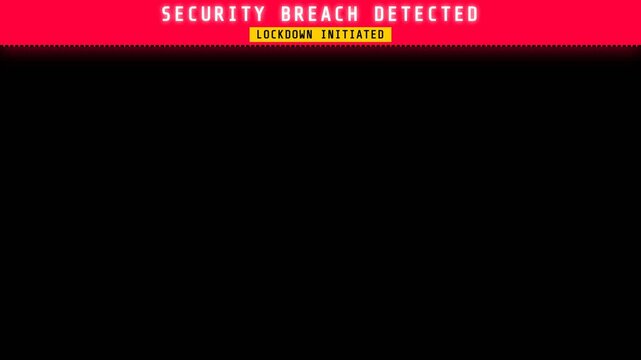 Cyber Security Breach Lockdown Neon Pixel Dropdown Banner