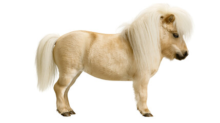 Palomino pony with flowing blonde mane and tail © Corman
