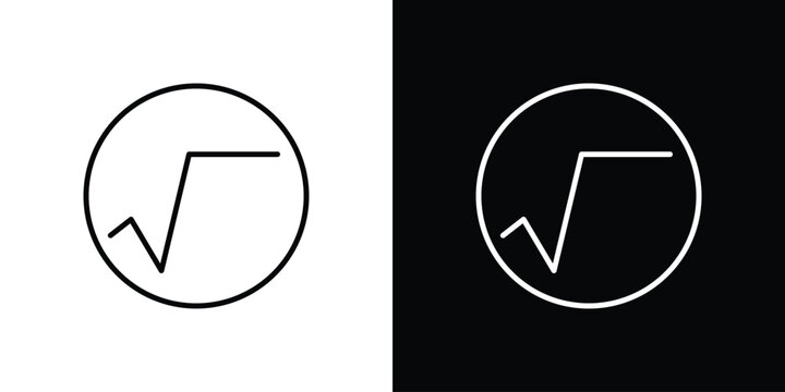 Square root icon on a white background. Vector Icon Design