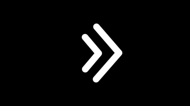 A dark green color arrow animation on the black background.