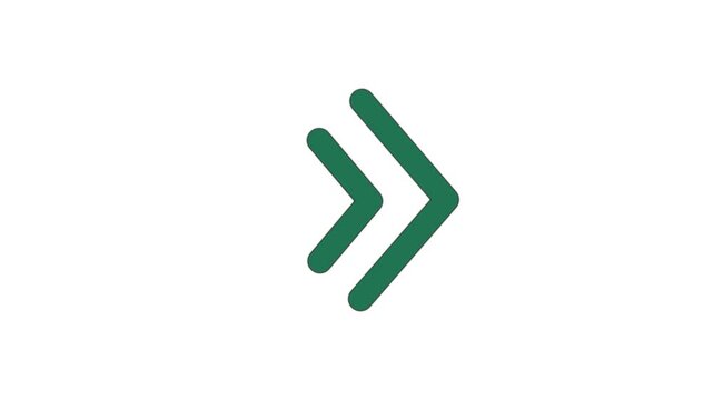 A dark green color arrow animation on the white background.