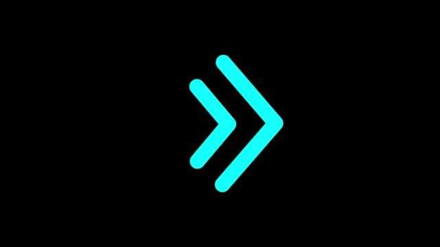 A dark green color arrow animation on the black background.
