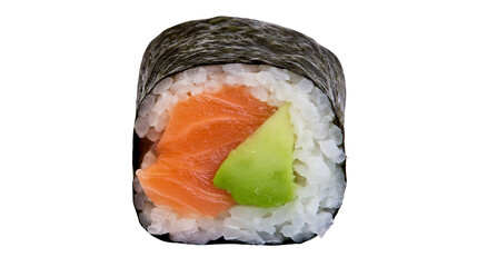 Salmon avocado sushi roll with nori and rice © Corman