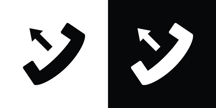 Call outgoing icon design. Vector Illustration pack in black and white