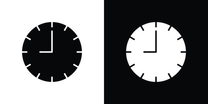 Clock nine icon design. Vector Illustration pack in black and white