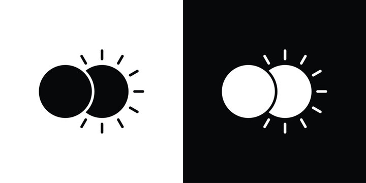 Eclipse icon design. Vector Illustration pack in black and white