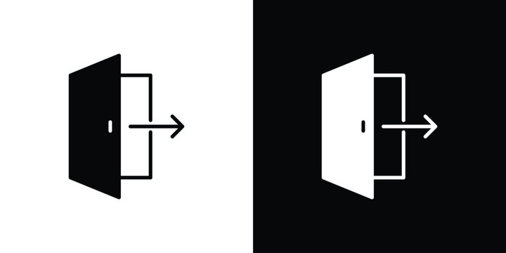 Exit icon design. Vector Illustration pack in black and white