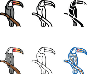 Obraz premium toucan bird in zoo concepts color icon vector. toucan bird in zoo sign. isolated symbol