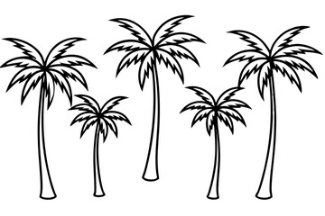 Fototapeta premium Elegant Palm Tree Outline Illustration