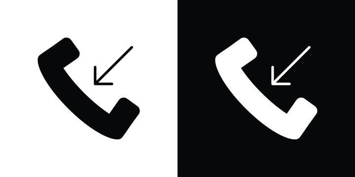 Incoming Call icon design. Vector Illustration pack in black and white