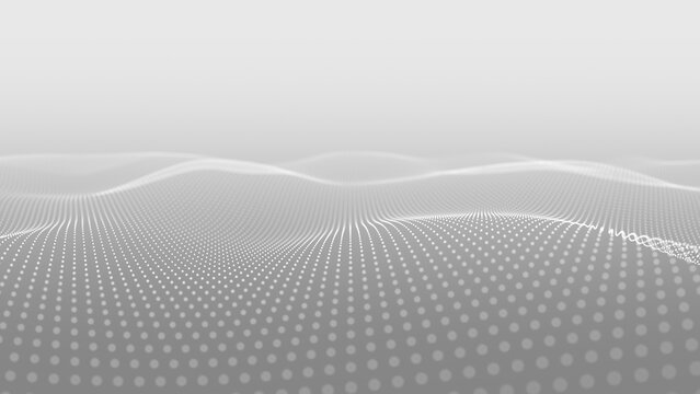 Blur series of dotted waves on a white background. Light gray wave illustration. White gradient liquid waves. Slow wave in light gray tones.