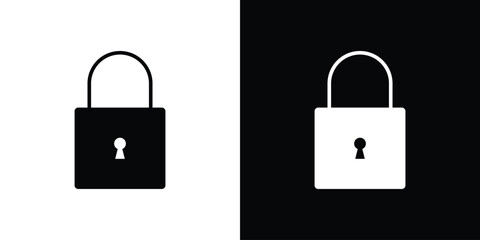 Lock icon design. Vector Illustration pack in black and white © Zandra