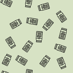 Fototapeta premium jam grape vector line seamless pattern jam grape sign illustration