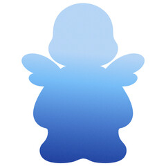 Obraz premium Christmas angel silhouette with gradient blue design on a transparent background 
