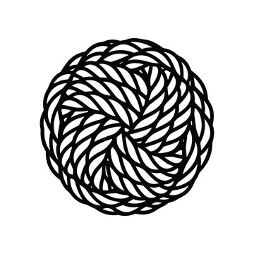 Black rope knot circle shape.