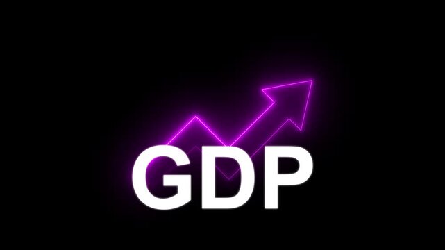 GDP Growth Animation with Rising Arrow Graph &ndash; Global Economy Concept