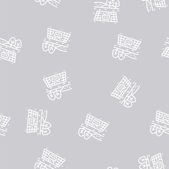 Obraz premium picnic park vector line seamless pattern picnic park sign illustration