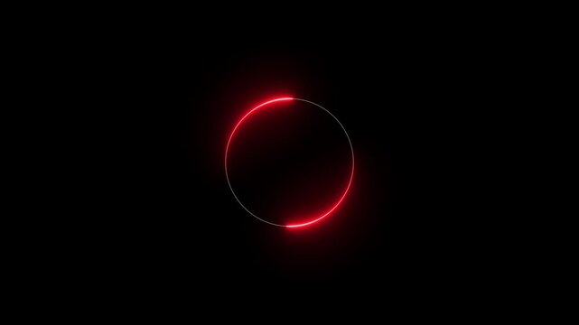 Abstract Glowing Neon Circular Loading Bar Animation on Black Background