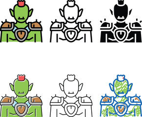 Naklejka premium goblin fairy tale color icon vector. simplified goblin fairy tale sign. isolated symbol