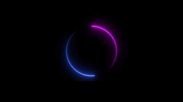 Neon Circular Loading Animation with Blue and Purple Glow.4k video