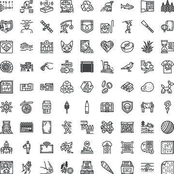 Versatile monoline outline icon collection featuring diverse symbols for creative design, web projects, presentations, and modern vector based visual concepts