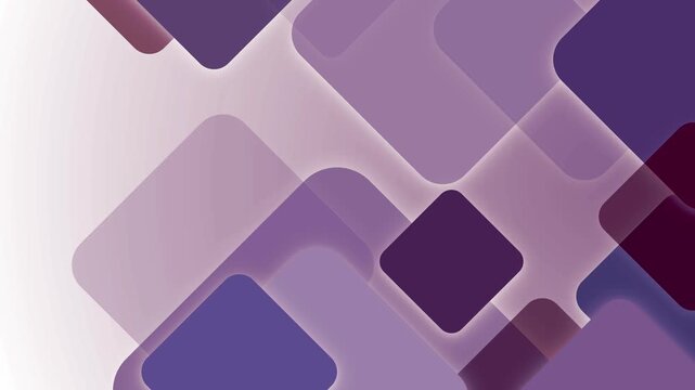 Abstract geometric background with overlapping rounded squares and soft shadows animation