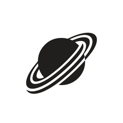 Minimalist saturn planet icon illustration with astronomy universe celestial © Sharmin