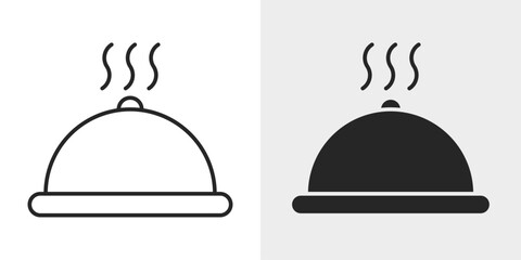 Fototapeta premium Cloche Food Cover Icon represents food service, hospitality, and meal presentation.