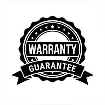 Premium Warranty Guarantee Badge Seal Stamp Icon Design Isolated on White Background, Quality Assurance Certification Label Emblem for Business, Product Protection, Customer Trust and Service 