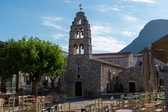 Old stone church in Areopoli, Greece